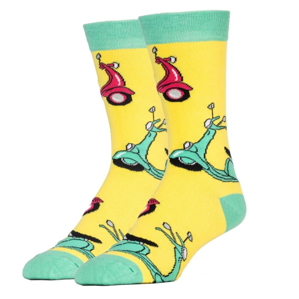 NWT "Enjoy the Ride" Vespa Scooter Crew Socks
